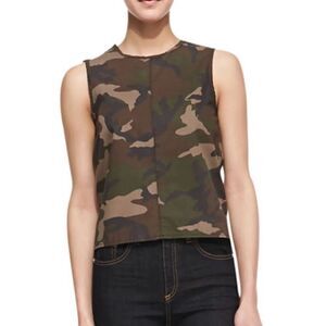 Rag And Bone Nicole Camo Army Sleeveless Split Back M